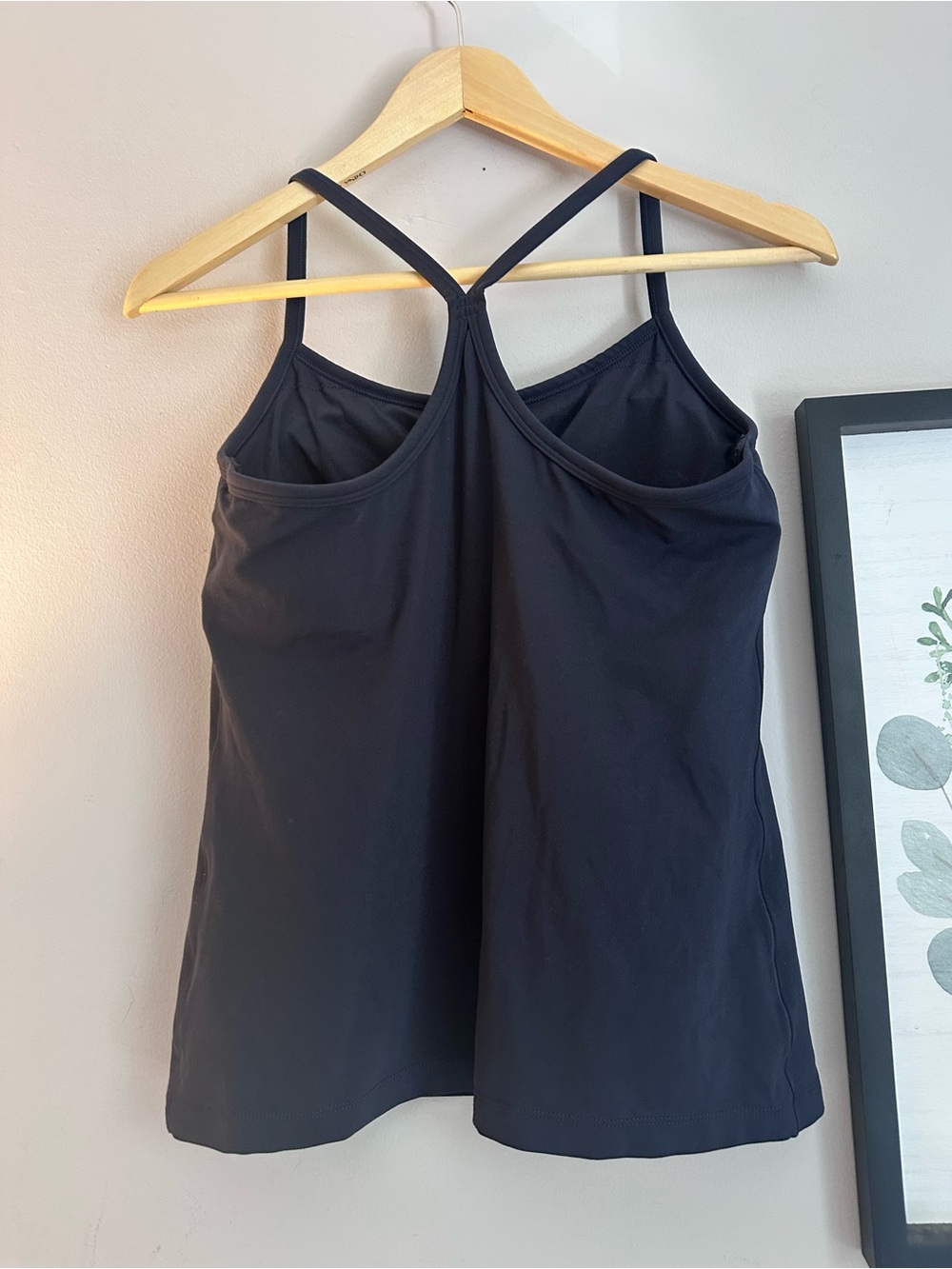 Offline By Aerie Navy Blue Slim Fit Spaghetti Strap Lined Padded Workout Tank - Picture 3 of 5